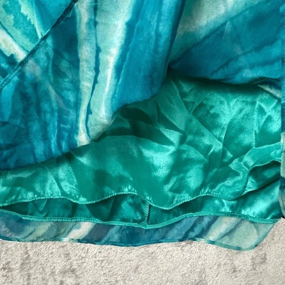 VTG Y2K ABS Allen Schwartz Dress Size 2 Blue Watercolor Rhinestone Mermaid Fairy - Picture 4 of 11